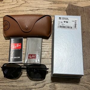 Ray-Ban Black Sunglasses with Tan Case